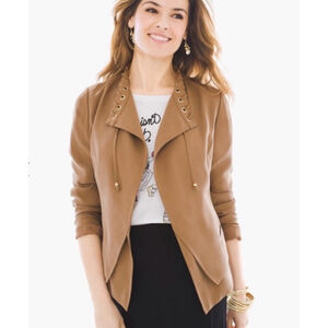 Chico's butterscotch grommet lightweight jacket size S